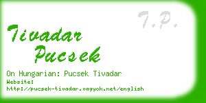 tivadar pucsek business card